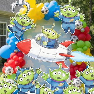 Små Gröna Män Utklippsfigurer, Toy Story Alien Fotorekvisita Utskrivbara