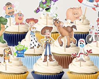 Toy Story Cake Toppers, Printable Character Cutouts, Cupcake Toppers & Party Centerpieces