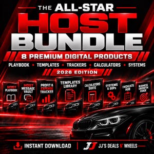 Turo Host Business Bundle: 8 Digital Tools, Trackers, Templates & Excel Spreadsheets
