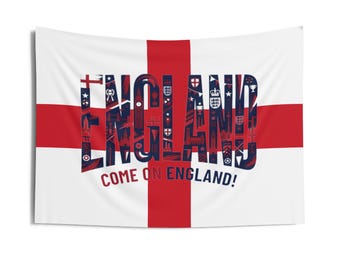 Bandera de Inglaterra para la Copa Mundial de Fútbol 2026, Bandera de Inglaterra para la Copa Mundial, Bandera para el día del partido, Bandera del estadio