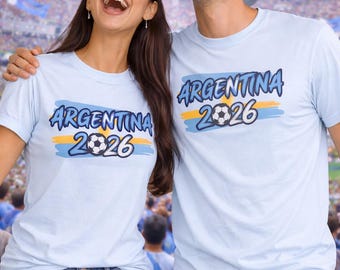 Camiseta de fútbol de Argentina 2026, Camiseta de fútbol de Argentina, Camiseta con la bandera de Argentina, Camiseta del Mundial de Fútbol 2026, Camiseta para aficionados de Argentina, Camiseta para el día del partido