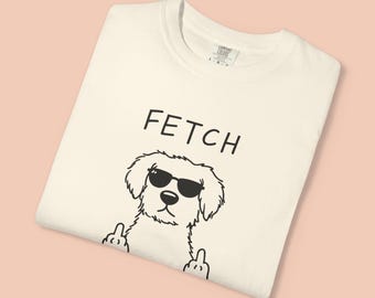 Camiseta divertida "Fetch This Dog" (Trae a este perro), camiseta sarcástica para mascotas, idea de regalo para amantes de los perros.
