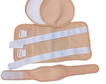 Juego de compresas de aceite de ricino / Envoltura abdominal reutilizable con compartimento para frío y calor / Compresas para el pecho + envoltura para el cuello / Kit de bienestar integral para el autocuidado