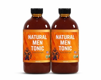 Tónico natural para hombres / Mezcla de hierbas extrafuerte, vitalidad y resistencia (paquete de 2 botellas de 16 oz)