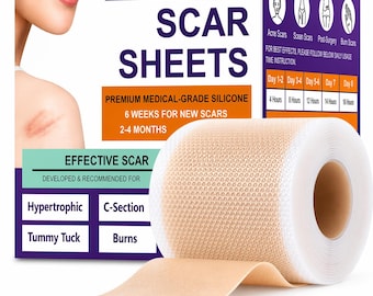 Rollo de láminas de silicona para cicatrices / Cinta adhesiva de grado médico para cicatrices de cesárea, cirugía, quemaduras y estrías / Tira reutilizable para el tratamiento de cicatrices