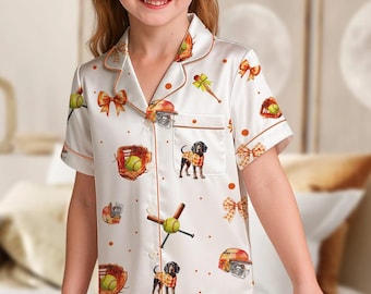 Conjunto de pijama de softbol para mujer, pijama deportivo para adultos y niños, regalo para jugadoras de softbol, pijama familiar de softbol.