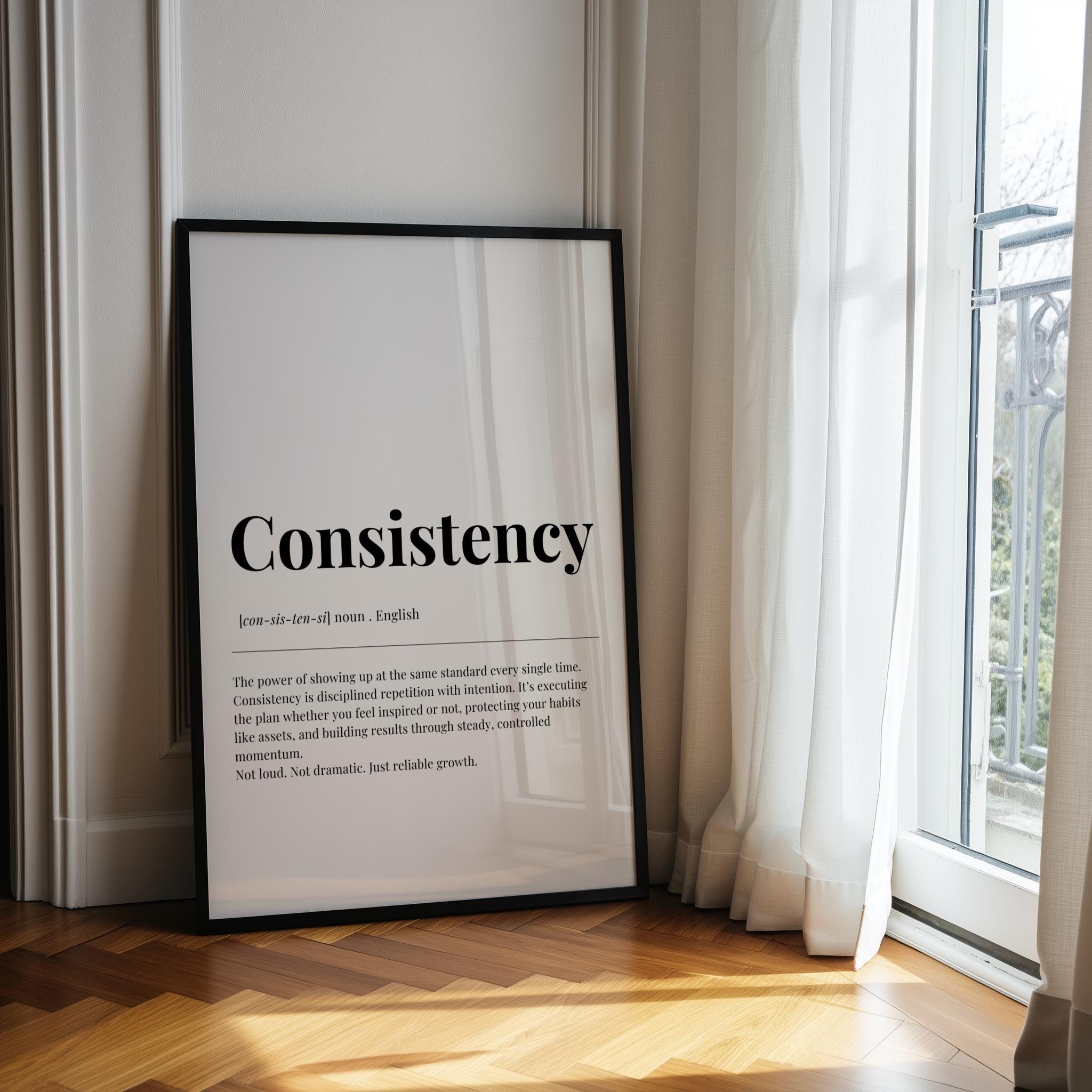 Consistency Definition Poster, Minimalist Motivational Wall Art, Daily ...