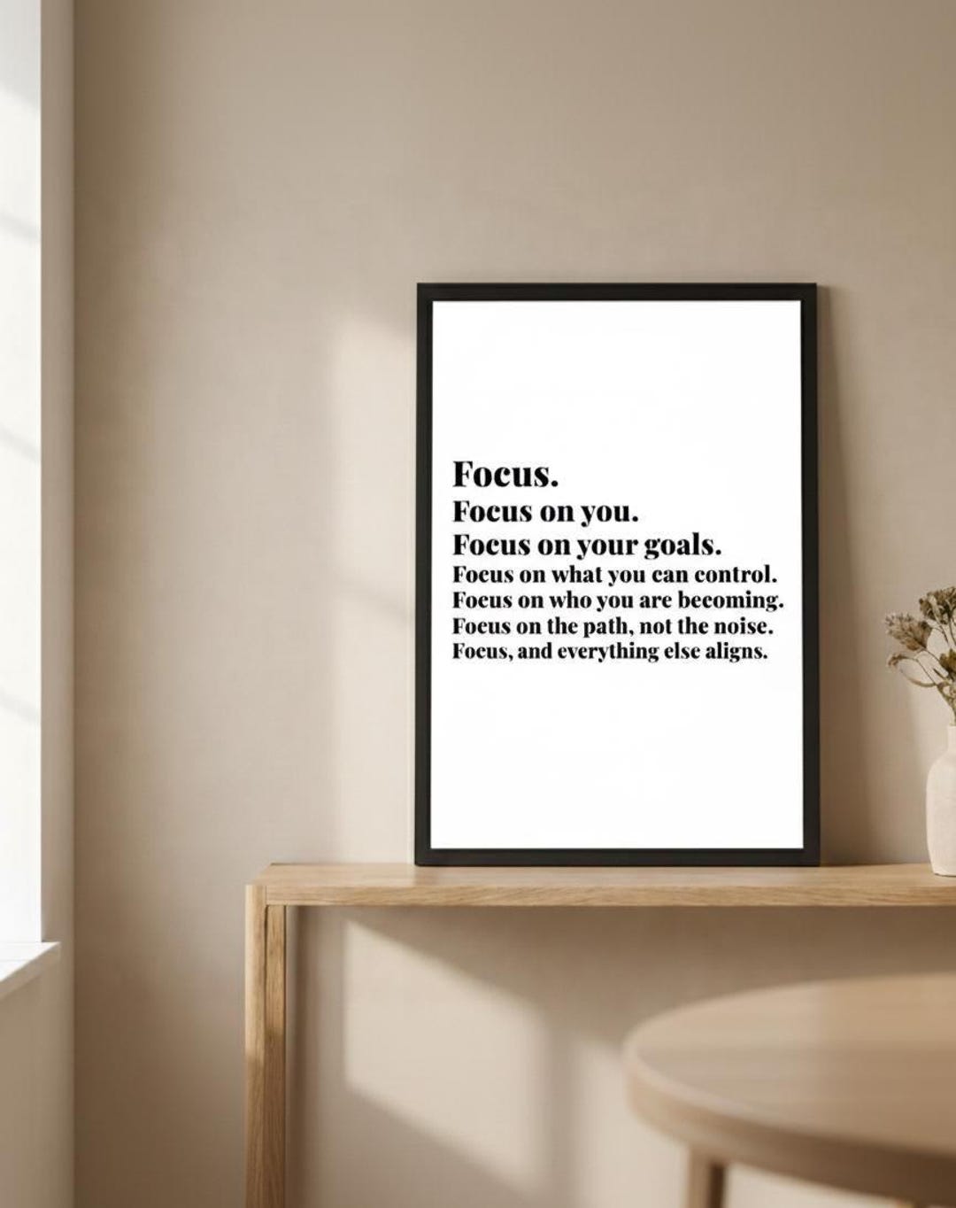 Framed Focus Art, Black Metal Frame, Ready to Hang Office Decor ...