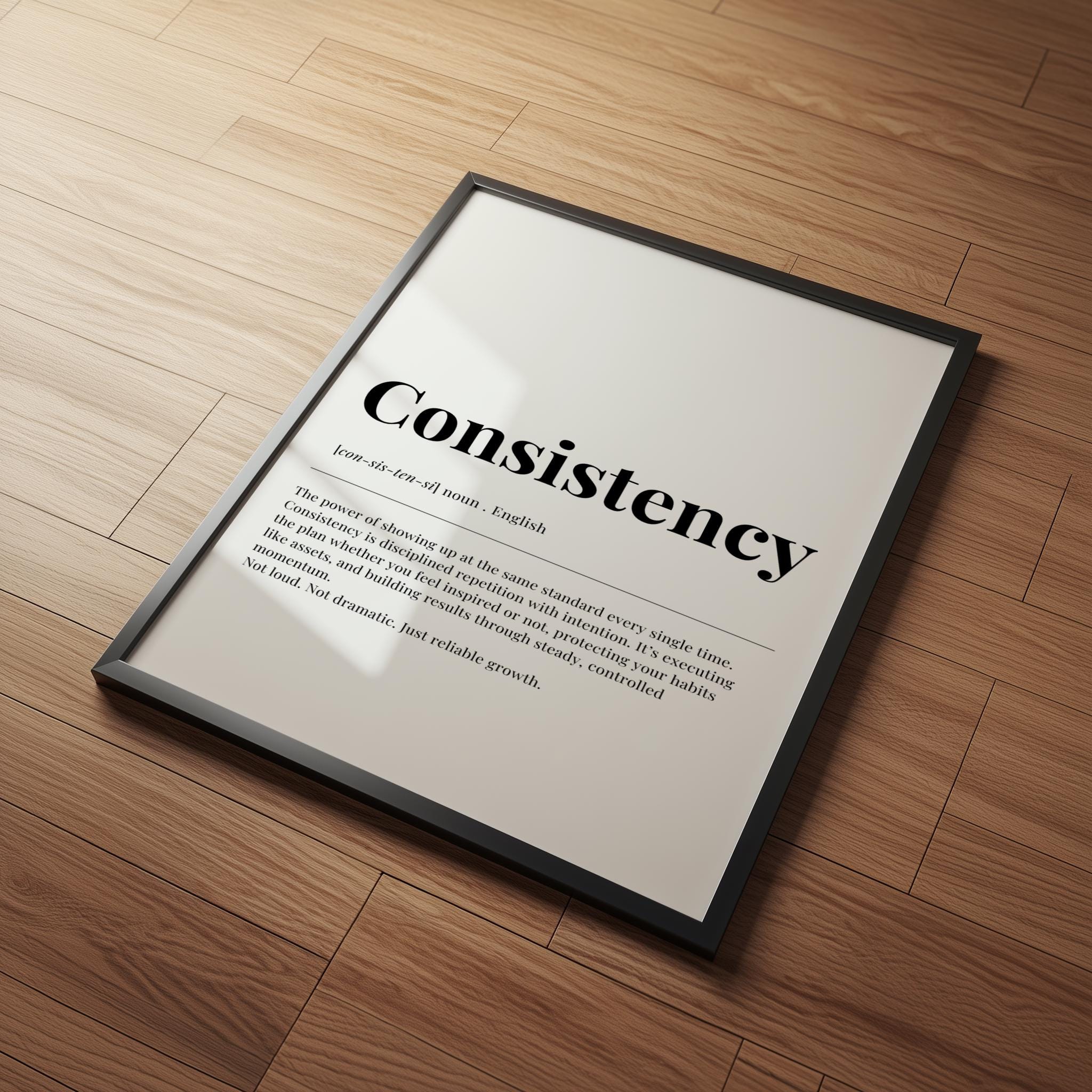 Consistency Definition Poster, Minimalist Motivational Wall Art, Daily ...