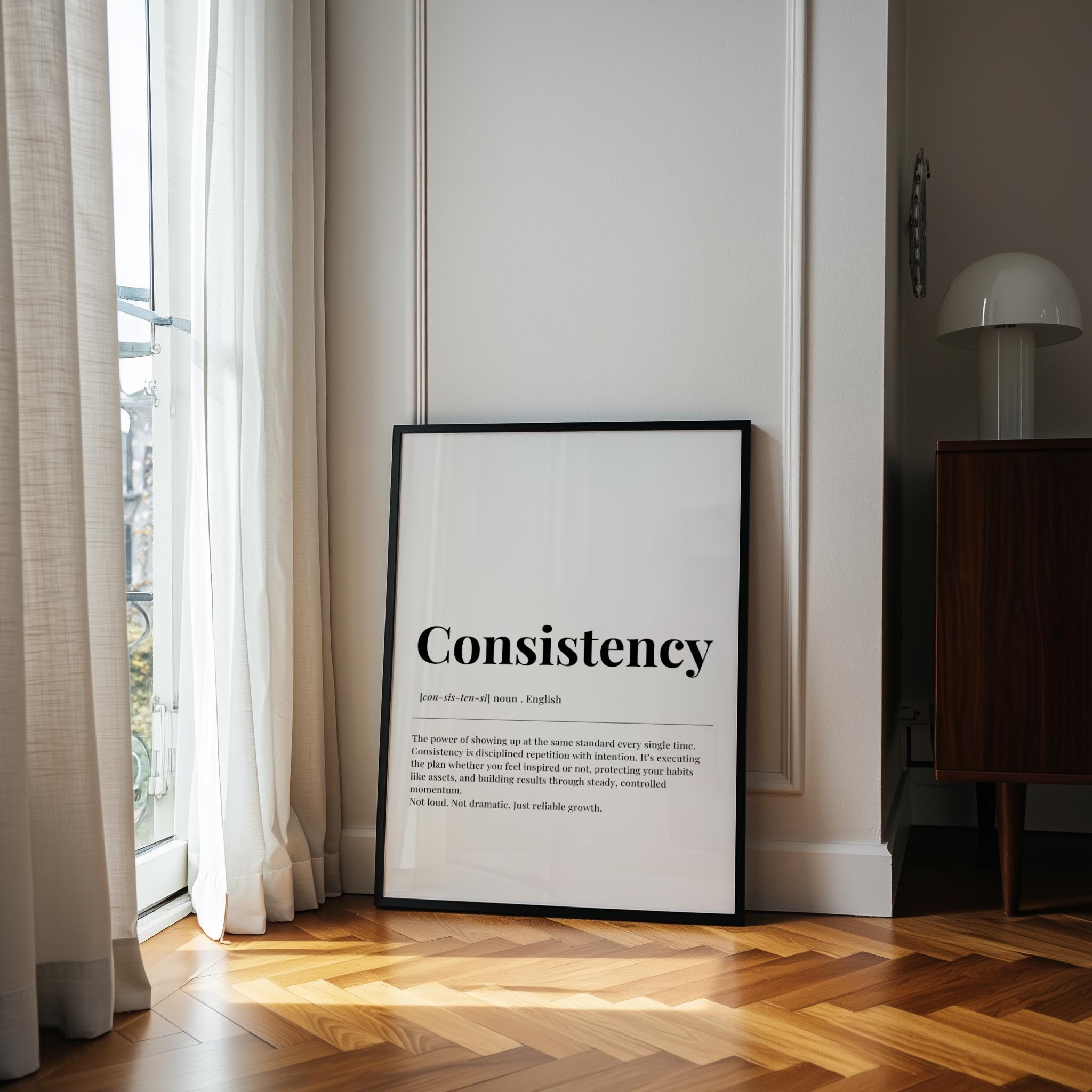 Consistency Definition Poster, Minimalist Motivational Wall Art, Daily ...