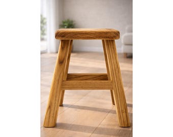 Solid Wood Step Stool | Heavy Duty, Non-Slip, Bedside Support