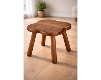 Solid Wood Step Stool, Detachable Legs, Rustic Home Decor