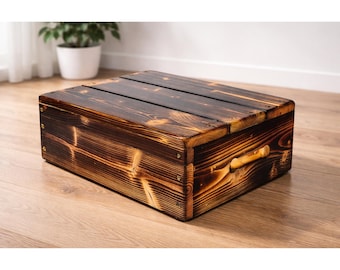 Solid Wood Step Stool: 500 lb Capacity, Vintage Rustic Decor