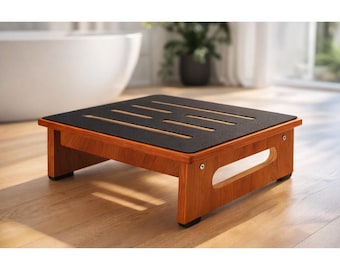 Heavy Duty Wooden Step Stool | Non-Slip Bed Step, 450 lb Capacity