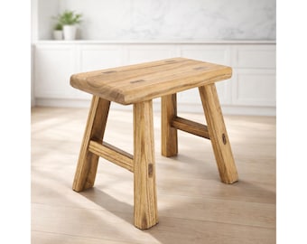 Solid Wood Step Stool | Heavy Duty, Non-Slip, Bedside Support