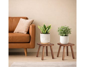 Solid Wood Step Stool, Detachable Legs, Rustic Home Decor