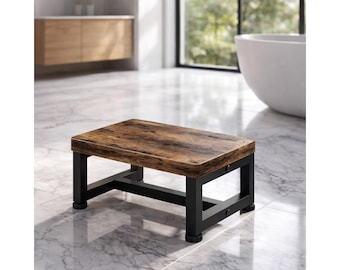 Heavy Duty Wooden Step Stool for Adults & Kids  500 lb Non-Slip Bed Step Stool,Stepping Stool for Kitchen, Bathroom  Bedroom