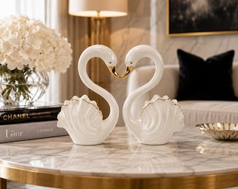 Vintage Lenox Porcelain Swan Trinket Dish White Swan Salt Cellars