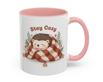 ステイ・コージー ハリネズミマグ | アクセントコーヒーマグ (11オンス、15オンス)