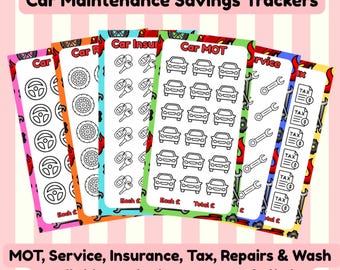 Car Savings Challenge UK | Laminated Tracker | Cash Stuffing Binder Insert | Money Saving Charts