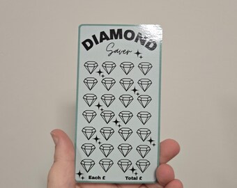 Diamond Savings Challenge UK | Laminated Tracker | Cash Stuffing Binder Insert | Money Saving Chart