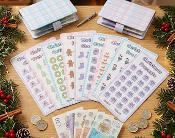 Christmas Savings Challenge UK | Laminated Tracker | Cash Stuffing Binder Insert | Christmas Saving Chart