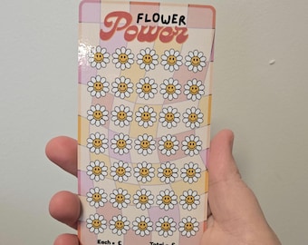 Flower Power Savings Challenge Tracker UK | Laminated Cash Stuffing Card | Reusable Budget Binder Insert
