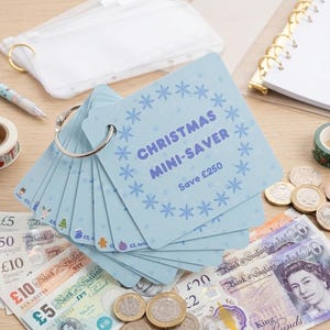 Mini Savings Challenge Christmas Booklet | Cash Stuffing | Budget Binder | Laminated