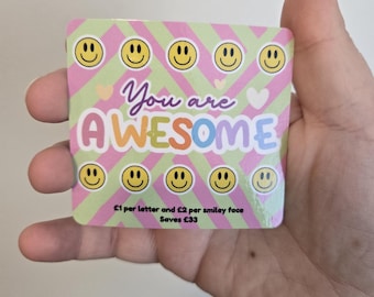 Mini Savings Challenge UK | Laminated Cash Stuffing Card | Cute Budget Tracker | Fun Money Saving (Awesome)