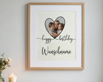 Happy Birthday, personalisierte Geschenkidee, Foto Geschenke, Paar Geschenke, sofort Download, Wunscherfüller, Geschenke Familie
