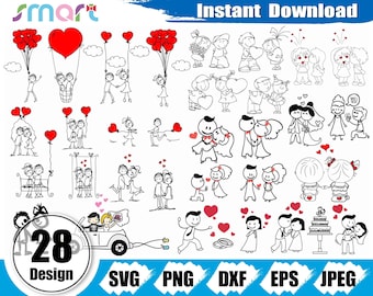 Stick Couple Svg Etsy