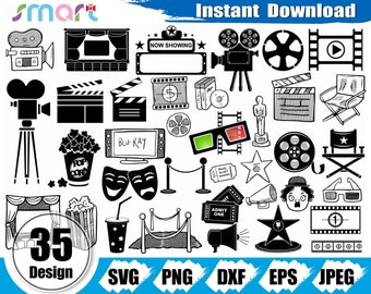 Download Free Cinema Clipart Etsy PSD Mockup Template