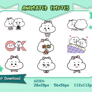 Cute Cloud Animated Emote, Cloud Twitch Emotes, Cloud Discord Emotes, Cloud Emote pack, Cloud Streamers Gamers Emotes, Cloud Gif Emote File