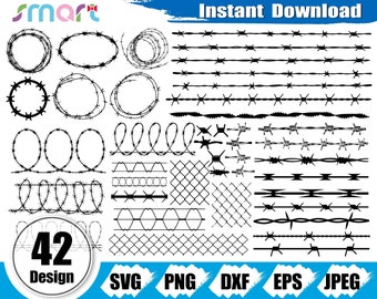 Buy Barbed Wire Svg, Barb Wire Svg, Fence Svg. Vector Cut File for ...