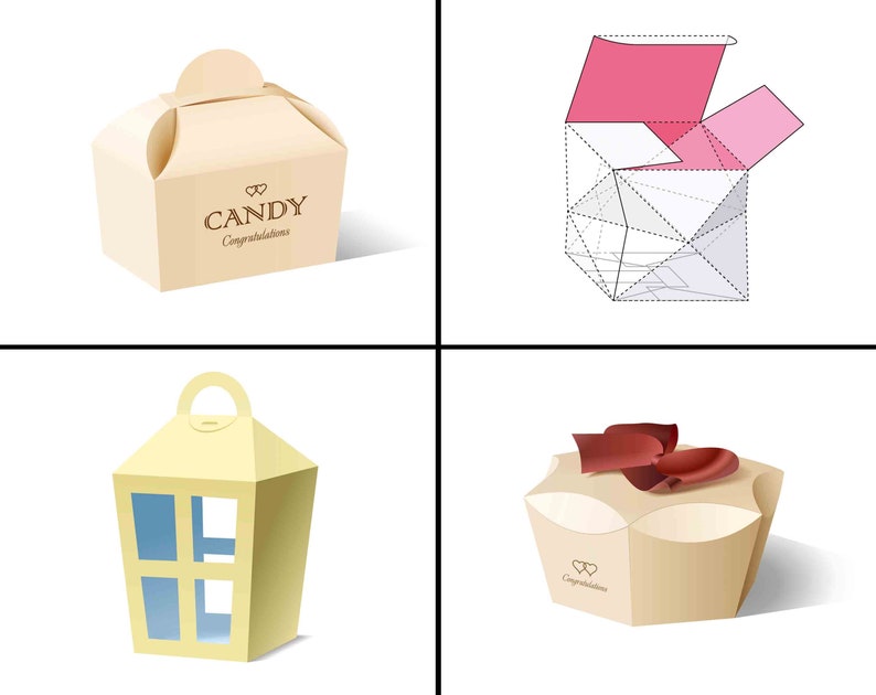 Box Polygon Polygon Gift Box Svg, Christmas Box Svg, Box Template Svg Bundle, Png ...