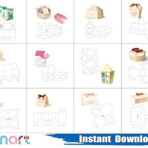 Polygon Geschenkbox SVG, Weihnachten Box SVG, Box Vorlage, svg, png, dxf, eps, Schablone, cut Datei, Silhouette, Cricut