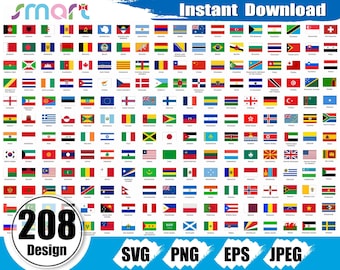 Country Flag SVG Bundle: National & Regional Flags Clipart (Digital Download)