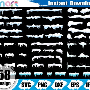 Snow on the wall Svg Bundle,Snow on the roof svg,Christmas snow svg vector clipart  png dxf eps stencil cut file for silhouette cricut vinyl