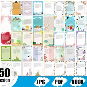 Fondo de papel de carta de primavera, documento de antecedentes de invitación, archivo PDF de Word, editable y modificable