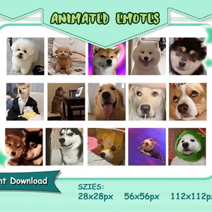 Animated Dog Emote Pack: Twitch/Discord Streamer Emotes (Digital Download)