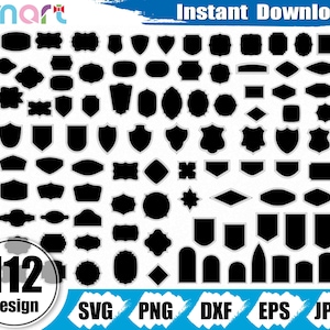 Shield Svg Bundle,Badge Svg,Shield Badge vector clipart svg png dxf eps stencil cut file for Cameo silhouette cricut vinyl file logo outline