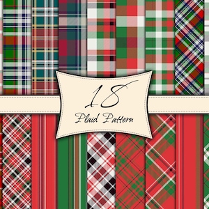 Christmas Plaid Seamless Pattern: Green & Red Buffalo Plaid (Digital Papers)