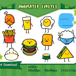 Animowana emotka jedzenia, emotikony jedzenia na Twitchu, emotikony jedzenia na Discordzie, pakiet emotikon jedzenia, emotikony jedzenia w formacie GIF, animowane emotikony napojów, emotikony hamburgerów