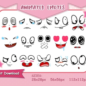 Face Animated Emote, Face Twitch Emotes, Discord Emotes, Emote pack, Facial Expression, Streamers and Gamers Emotes, Eyes Animated Emotes