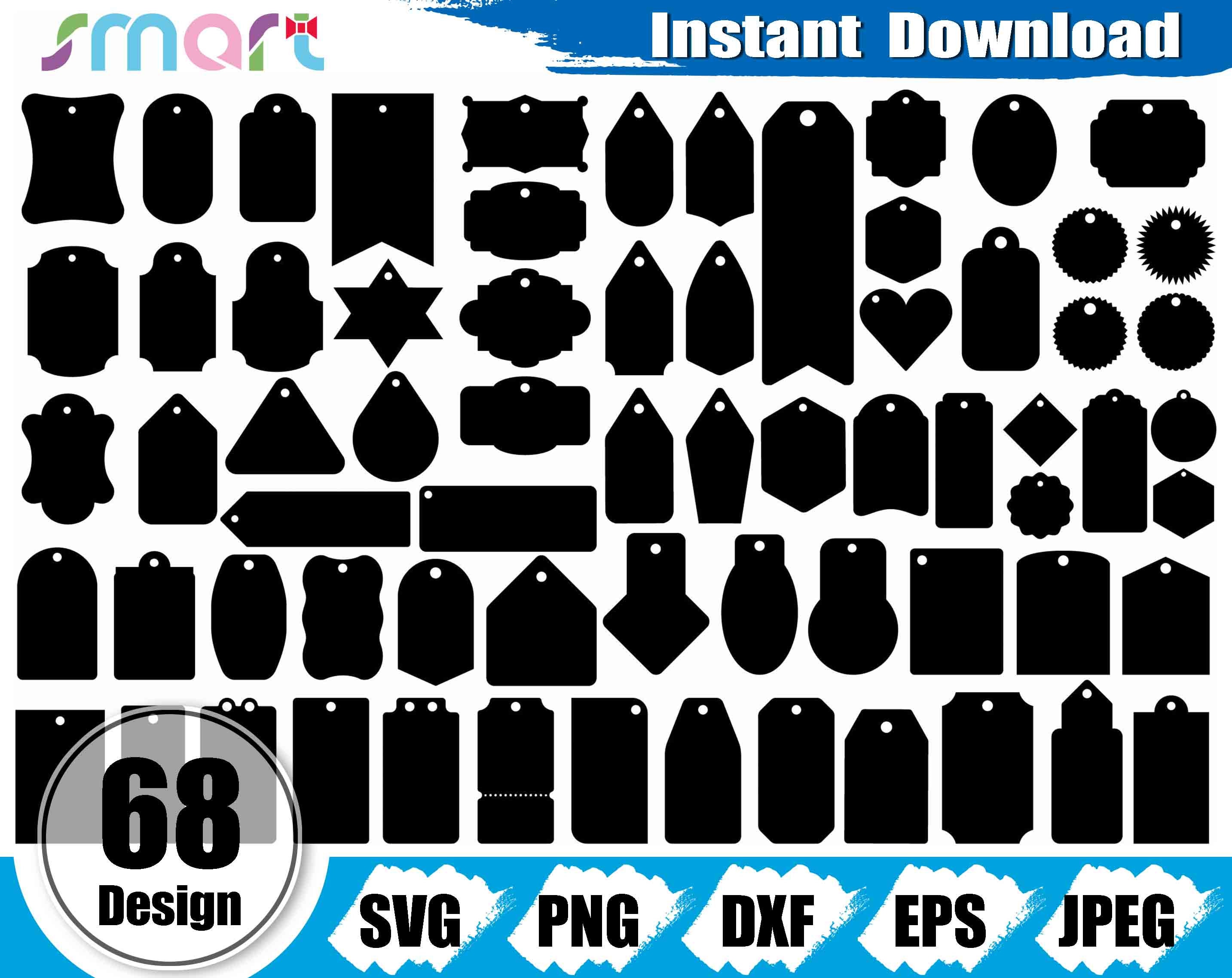Tag SVG-bundel: 68 afdrukbare labelvormen (digitale download) - Etsy België, image size:2867x2276