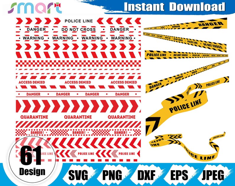Caution Tape Svg Bundle, Caution Tape Clipart, Warning Sign Svg, Do Not ...