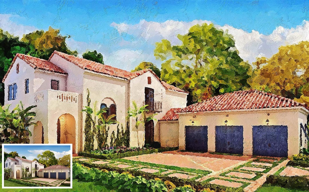 Buy Custom Oil Painting House Portrait Personalized Home Painting Online in India Etsy