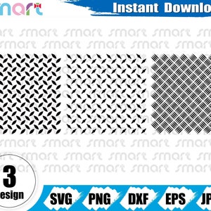Pacote Svg de placa de diamante, padrão de placa de diamante sem costura Svg, placa de aço Svg, arquivo de corte vetorial de placa de diamante para cricut de silhueta