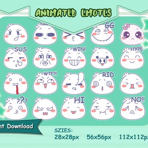 Facial Expression Animated Emote, Face Twitch Emotes, Discord Emotes, Emote pack, Facial Expression, Face Streamers and Gamers Emotes