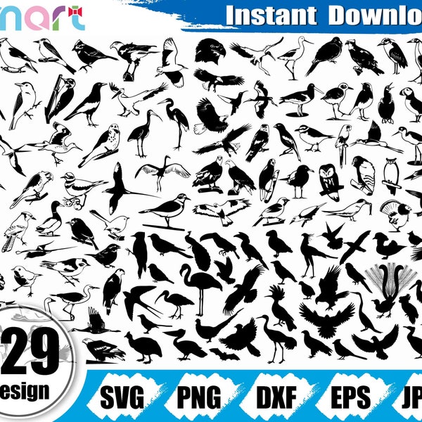 Bird Svg Bundle,Eagle svg,Owl svg,Wildlife svg,Little Birds svg clipart vector png dxf eps stencil cut file Cameo silhouette cricut vinyl